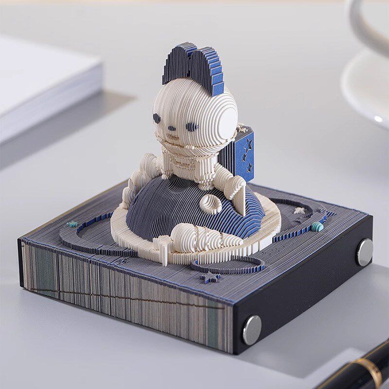 可爱萌小兔3d立体纸雕便签纸新颖创意摆件便利贴精美礼物礼品