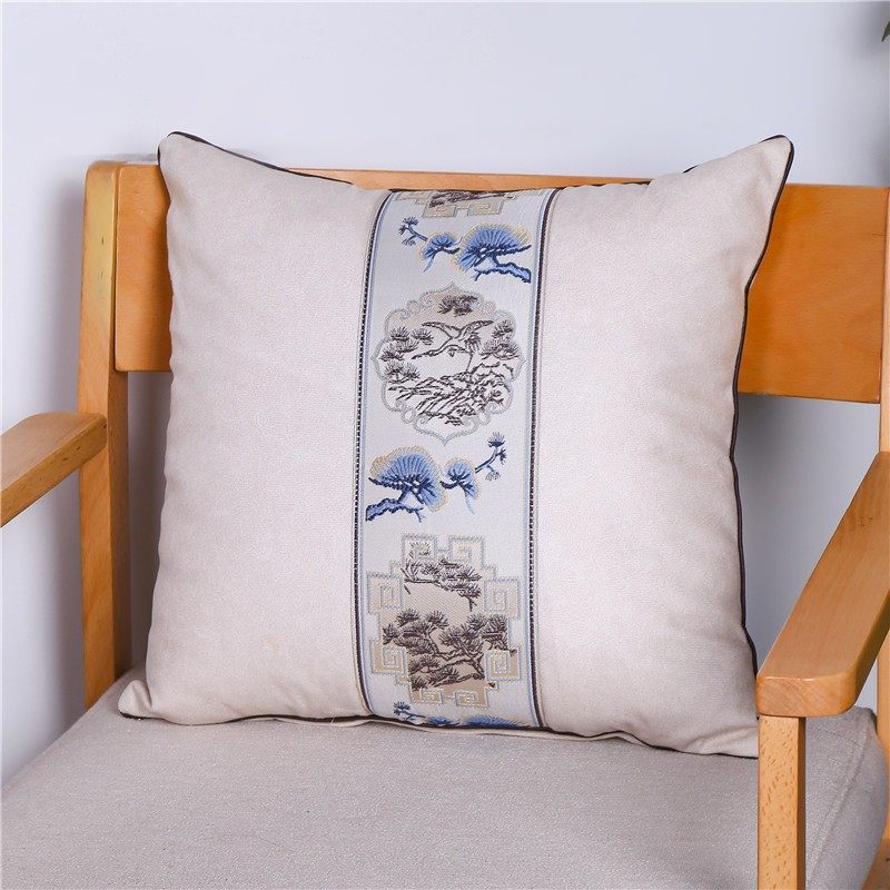实木沙发加厚科技布靠枕中国风古典圈椅靠垫可拆洗办公室午休抱枕