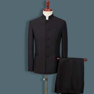 中国风民国舞台演出服装中山装学生五四青年装男士大合唱表演礼服