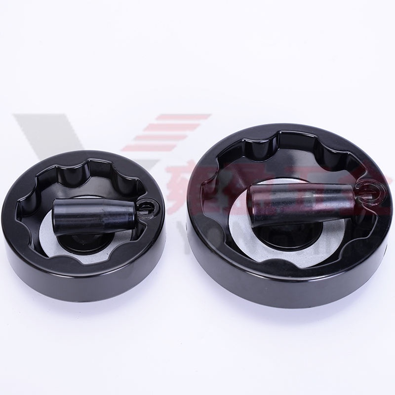 胶木内波纹手轮可折叠手柄手轮机床满幅手摇圆形手轮100/125/160