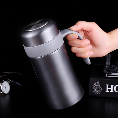 高档保温杯男士女316不锈钢大容量办公室泡茶杯带手柄把手水杯子