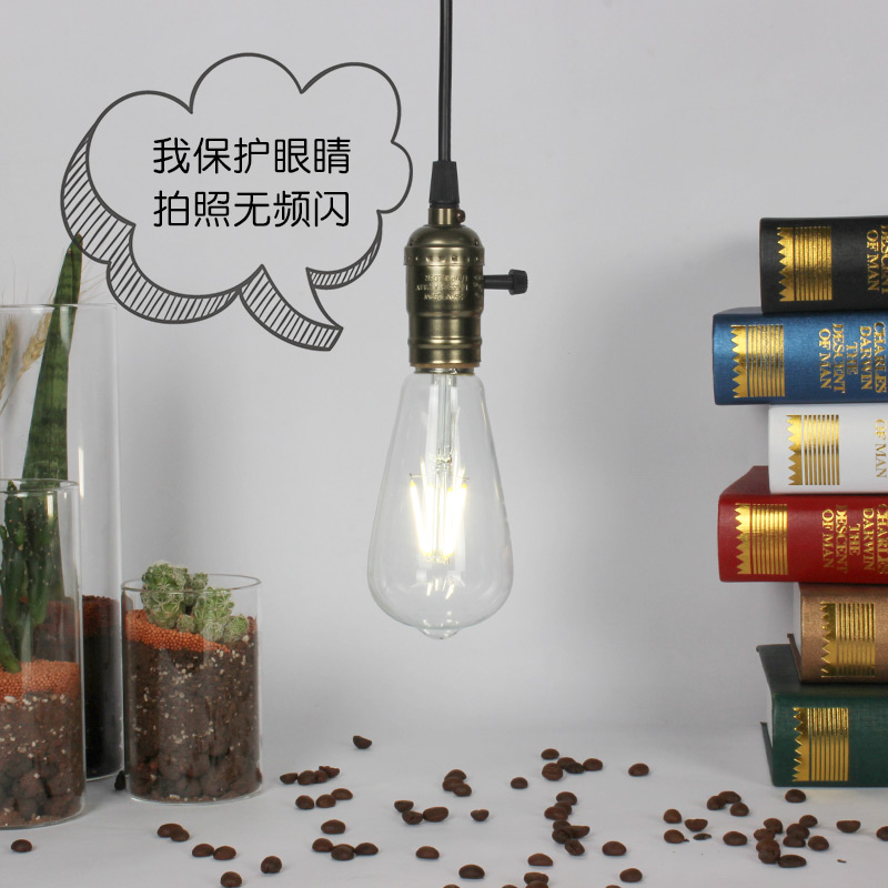 爱迪生led灯泡4000K中性光自然光e27螺口玻璃透明复古仿钨丝 超亮