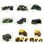 乌龟躲避屋洞穴鱼缸造景爬台装 饰高水位晒背浮岛深水爬宠休息窝