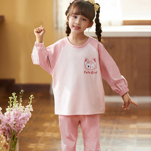 女童睡衣春秋款儿童纯棉长袖亲子家居服母女套装2023新款公主女孩