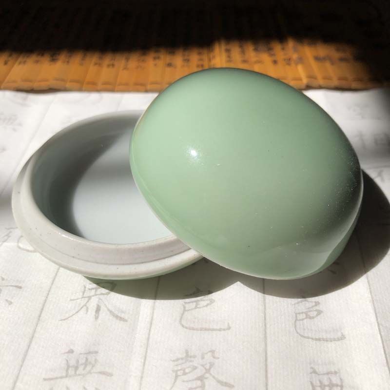印泥瓷盒景德镇书画瓷缸高包豆青粉青祭蓝存储礼盒装小号蓝色大号,文具电教/文化用品/商务用品,可爱印泥,淘宝优惠券,粉丝福利购,淘宝优惠卷