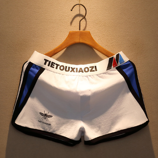 2条装男士阿罗内裤平角裤纯棉夏季宽松居家短裤加大码睡裤大裤头