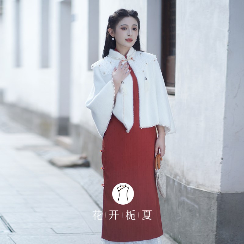 斗篷披肩披风配旗袍外搭开衫2024秋冬新款