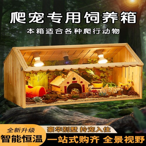 鬃狮蜥变色龙角蛙守宫蜥蜴造景恒温箱爬宠饲养箱陆龟蛇爬虫保温箱