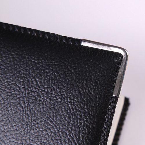 喜通A16k/25-825商务记事本 工作会议记录本皮面金属护角笔记本