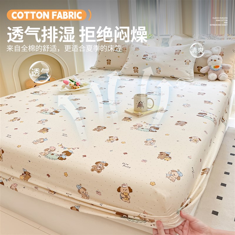 纯棉床笠单件100全棉防尘全包床单套罩席梦思床垫保护罩2024新款