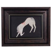 常玉金钱豹马摆件办公室书房客厅卧室玄关法式 饰画 中古相框挂画装