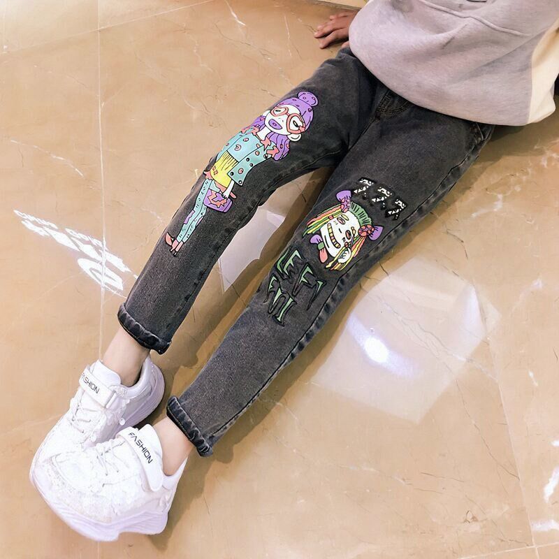 2024新款女童牛仔裤春秋款裤子小美女牛仔长裤宽松版休闲女孩裤子