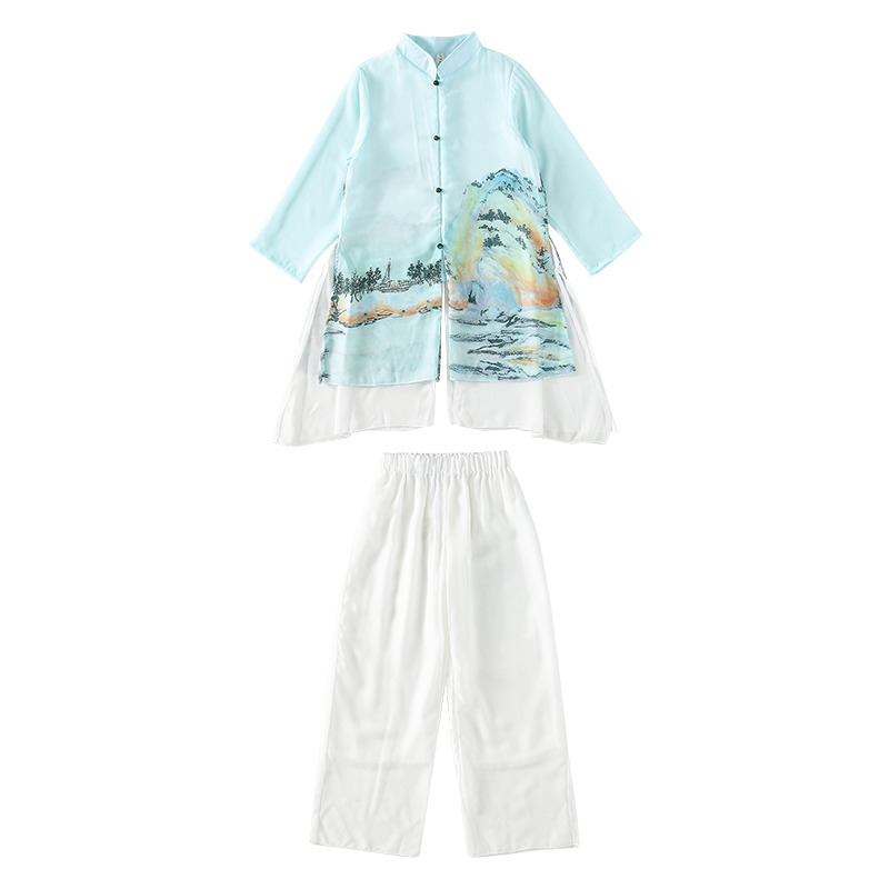 儿童中国风男童女童汉服秋季新款薄款中式古风长衫走秀礼服演出服