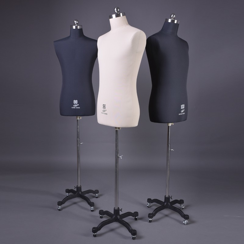 红邦人台 立体裁剪国标服装设计道具男半身打板可插针试衣模特架