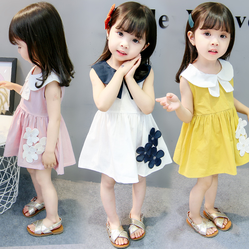 女童连衣裙夏款小童公主裙背心4夏装2婴儿洋气儿童1岁3女宝宝裙子