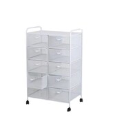 A4铁艺10格双排抽屉加深文件档案收纳架多层可移动杂物工具收纳柜