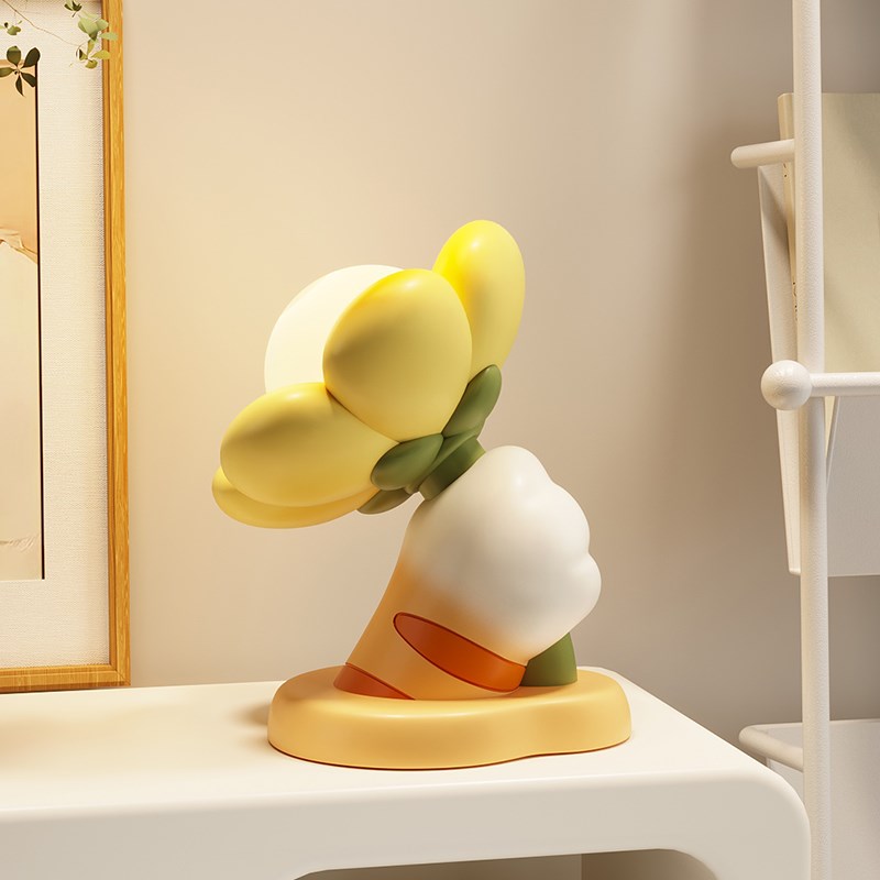 猫爪花朵台灯卧室床头灯氛围睡眠灯女生可爱装饰小夜灯高级感创意