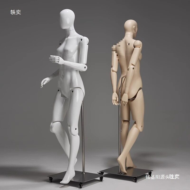 服装店可调节机械女模特展示架全身男跑步关节活动假人偶陈列道具
