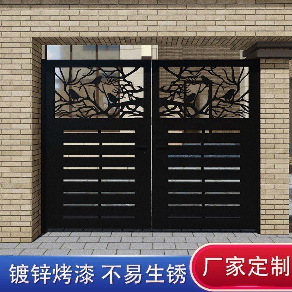 欧式铁艺大门庭院门花园别墅门乡村对开门入户单双开户外铁门