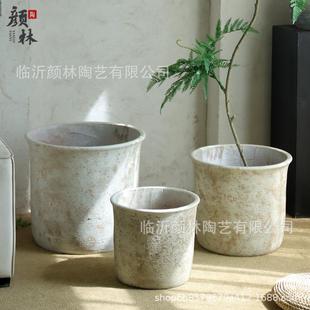 圆柱形水泥落地组合花盆室内户外庭院绿植柠檬树龙血树大型绿植盆