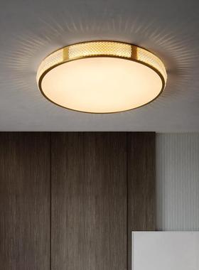 北欧全铜卧室灯极简房间灯书房灯简约圆形轻奢亚克力LED吸顶灯
