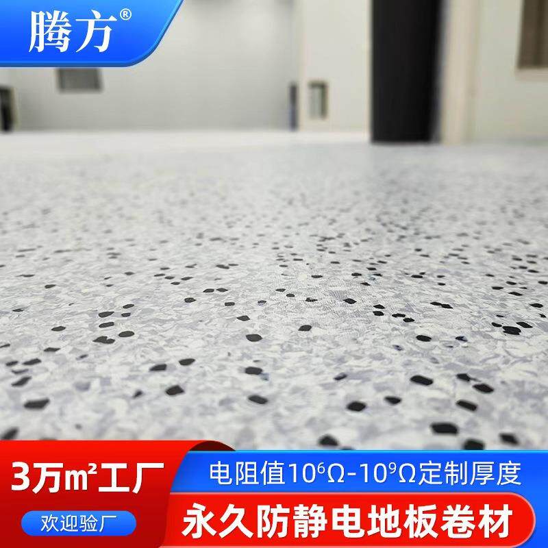 PVC防静电地板卷材2*20米加厚耐磨商用专业导静电PVC地胶卷材