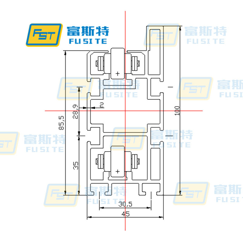 江苏上海倍速链铝型材2.5倍速链19.05专用45100铝材