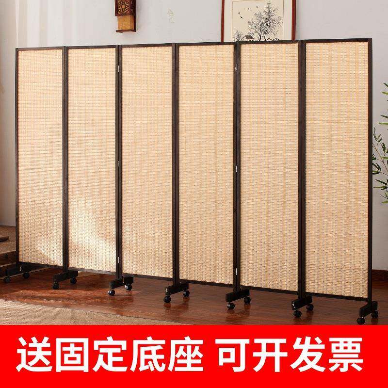 中式竹编屏风隔断墙折叠可移动客厅卧室办公室简易遮挡帘挡板餐厅