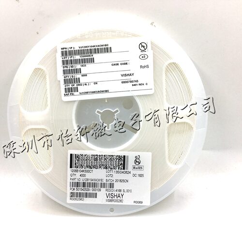 1206104K50V100NF0.1UF10%1206B104K500CT原装VISHAY一盘4K