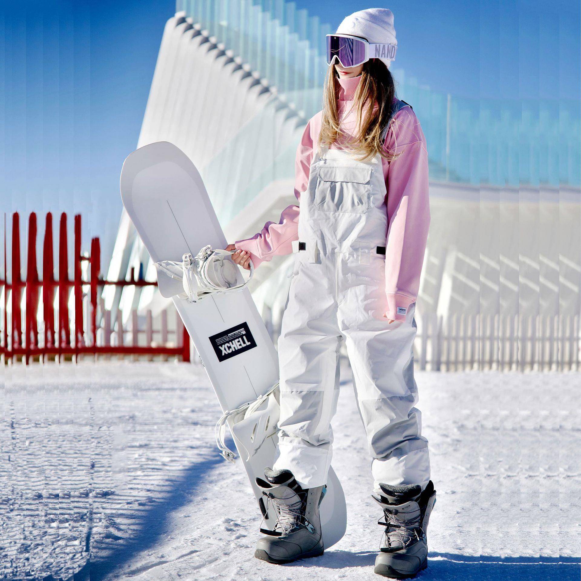 单板背带滑雪裤女单板双板防水滑雪服连体男女情侣款滑雪装备