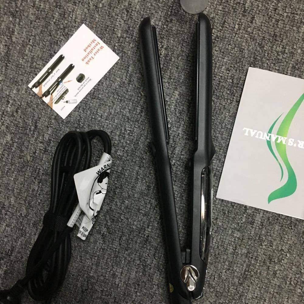 工厂虾皮LCD显示屏蒸汽直发器卷直两用蒸汽直发板