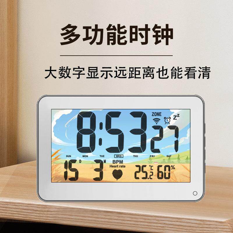 LCD带门铃多功能闹钟大屏数字时钟基础款3085电子钟