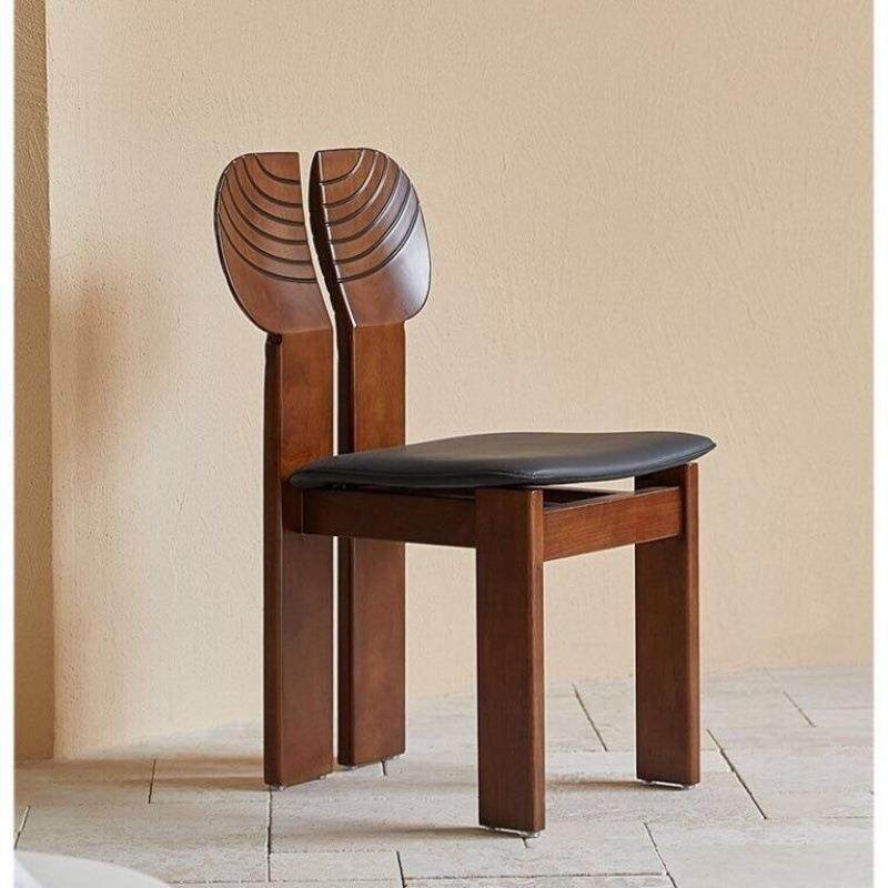 中古实木椅子靠背椅设计师休闲复古餐椅家用现代简约化妆椅北欧凳