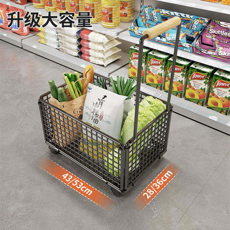 买菜小拉车筐加厚购物家用便携小推车超市购物车拖车带轮拉快递手