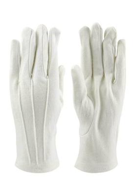 汉盾HD-GP5504耐磨舒适透气涤棉防滑背三筋白色礼仪手套