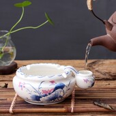 欧式 烟灰缸创意个性 复古客厅小号烟缸带灭烟烟斗 实用陶瓷中码 时尚