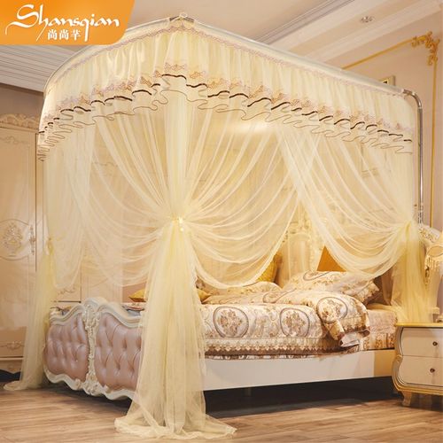 尚尚芊2025宫廷风家用蚊帐易安装抗菌加密防蚊卧室伸缩蚊帐落地