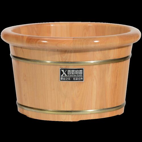 香柏木足浴盆泡脚桶木质木桶家用洗脚盆穴位按摩足疗盆实木养生桶