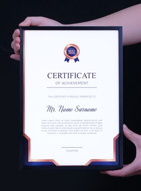 黑色a4荣誉奖状框框金属裱相框画框a3展示框框架定制
