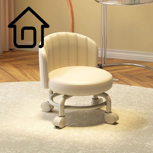 休闲椅背靠万向轮椅子儿童软包便携可移动办公椅子背靠休闲椅子