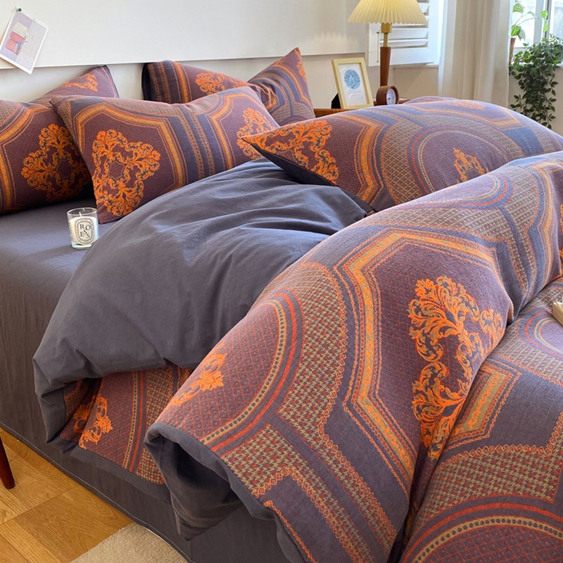 南通床单全棉纯棉被套棉纱四件套床品双层纱2024新款a类母婴级4件