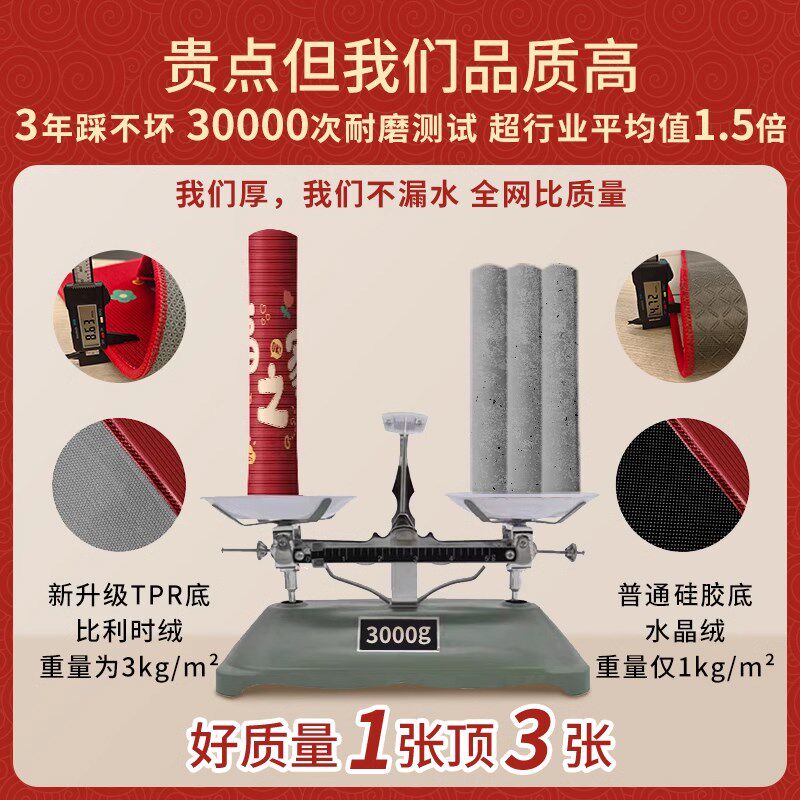 新年入户门地垫高级感喜庆家用红色新款地毯耐脏防滑门口玄关垫子,居家布艺,入户地垫,淘宝优惠券,粉丝福利购,淘宝优惠卷