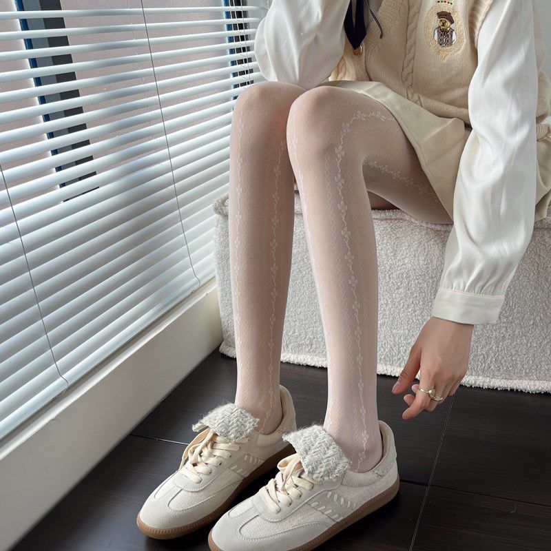 JK白丝袜春秋薄款甜美lolita奶白色连裤袜蕾丝提花防勾丝黑丝袜女,女士内衣/男士内衣/家居服,连裤袜/打底袜,淘宝优惠券,粉丝福利购,淘宝优惠卷