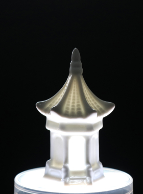 创意陶瓷六角亭子微景观盆景小摆件鱼缸水族假山造景家居装饰摆件