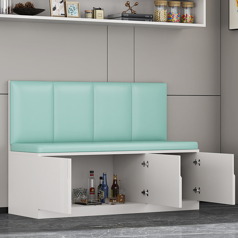 家用餐厅木质餐椅简约软包靠背卡座储物柜L型转角长条凳创意沙发