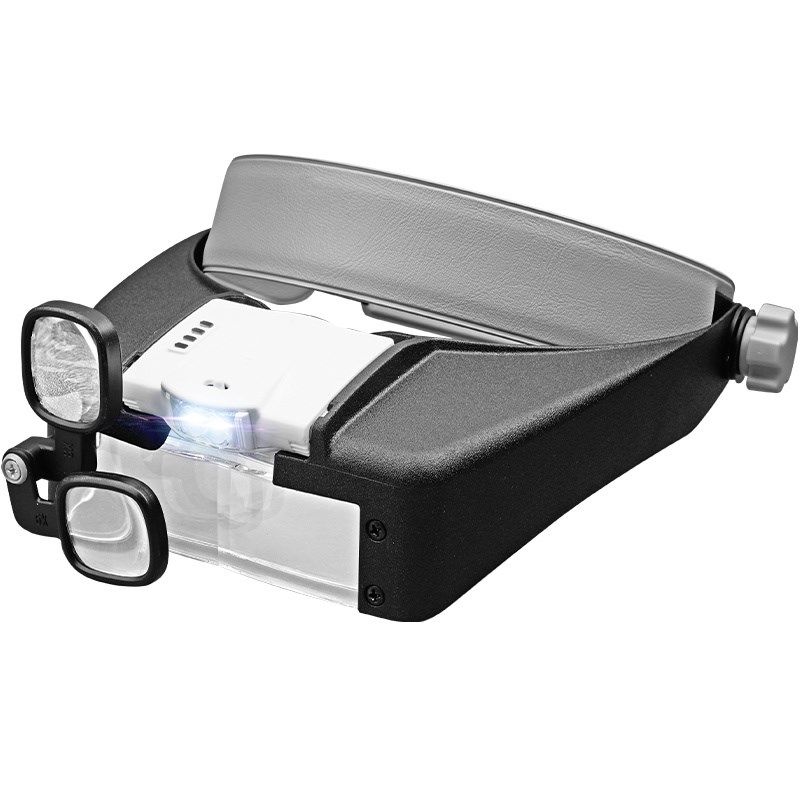 头戴式放大镜高清带灯充电手机维修表电路板焊接专用头带式眼镜型