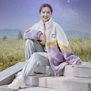 少女大童冬装加厚仿羊羔毛绒外套15岁新款初高中学生棉服女秋冬季