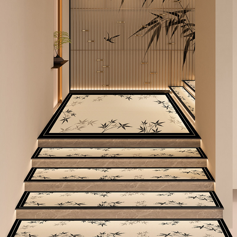 新中式楼梯垫踏步垫可擦洗台阶梯式防滑别墅楼梯垫loft可定制地垫,居家布艺,楼梯垫,淘宝优惠券,粉丝福利购,淘宝优惠卷