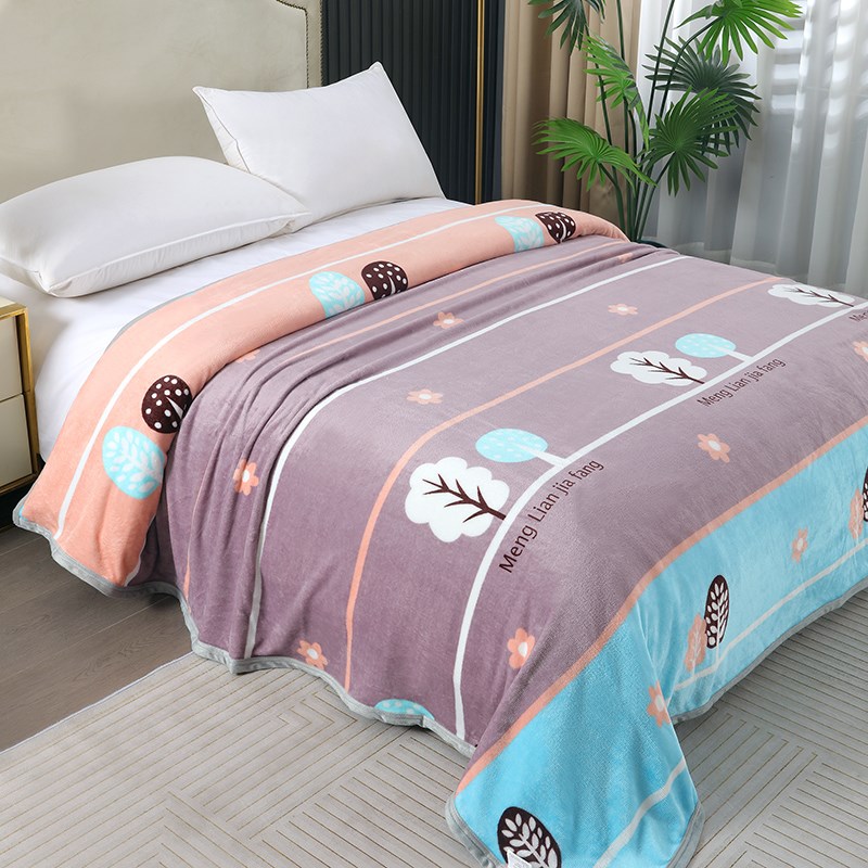 冬季云貂绒法兰绒毯子铺床床单人冬天午睡沙发盖毯加厚空调毯毛毯