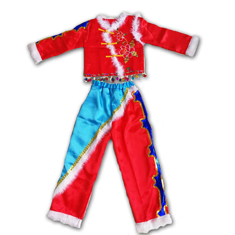 六一新款儿童民族喜庆打鼓服秧歌服 童心鼓韵舞蹈演出服腰鼓服女